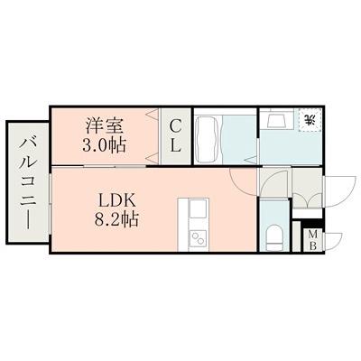マンスリー菊陽4の間取り図