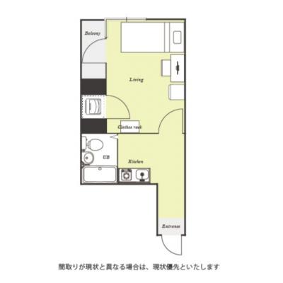 ユニオンマンスリー平和島１０　201　1K・シングル☆【禁煙ルーム】人気の角部屋！デスク・チェア＆たっぷり収納2ドア冷蔵庫など生活家電のあるお部屋/週末は平和島公園でのんびりの間取り図