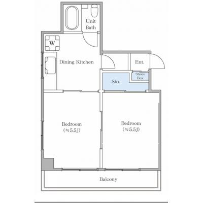 ★Oeupマンスリー日暮里・鶯谷【南向き・２DK・ドラム式洗濯機設置・お子様可能・外国籍可能】の間取り図