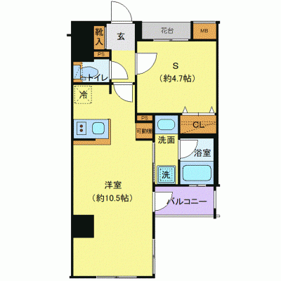 OneLife西横浜スパシエフロント＜TYPE2＞【★駅近・独立洗面台・浴室乾燥機付】の間取り図
