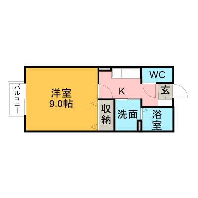 ACO西尾⭐Wi-Fi無料！最上階角部屋⭐※90日以上でご利用が可能となります。の間取り図