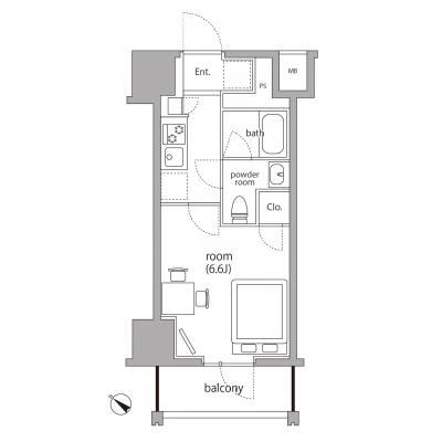 RマンスリーNo.49 横浜関内　新築・２名入居可（Bタイプ）【2025年12月新築OPEN】の間取り図