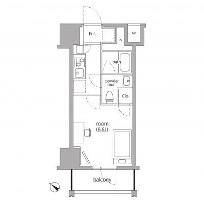 RマンスリーNo.51 横浜関内　新築・３路線利用可（Cタイプ）【2025年12月新築OPEN】の間取り図