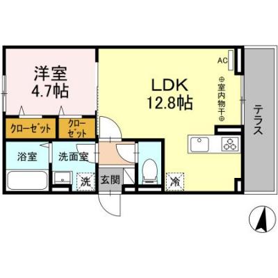 D-ROOMマンスリー【D-ROOMやはたⅡ】インターネット使い放題！オートロック付き！の間取り図