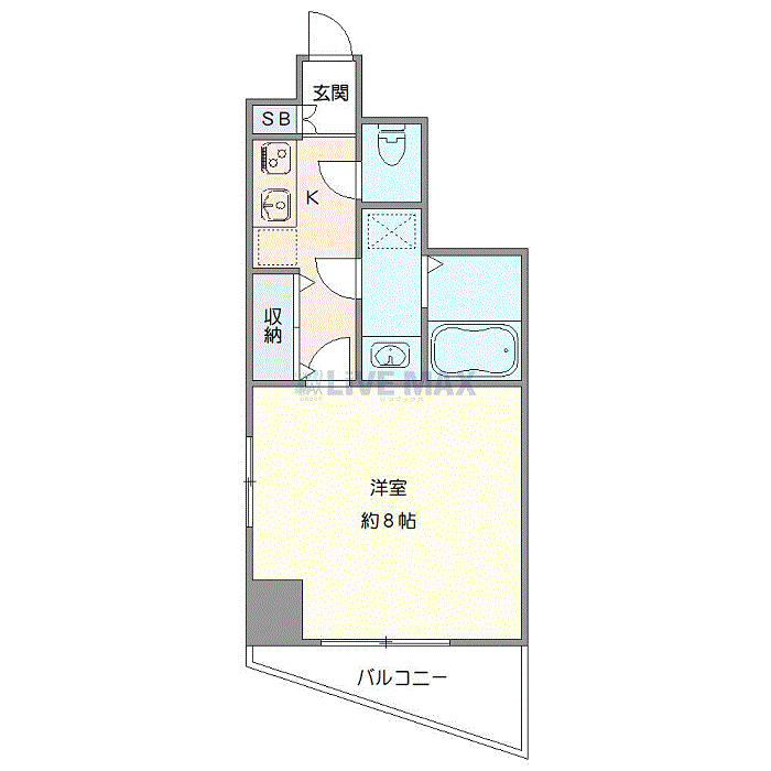 マンスリーリブマックス白金台ステーションフロント◎『禁煙ルーム・25平米』【1名入居限定・独立洗面】≪スタンダードシリーズ≫の間取り図