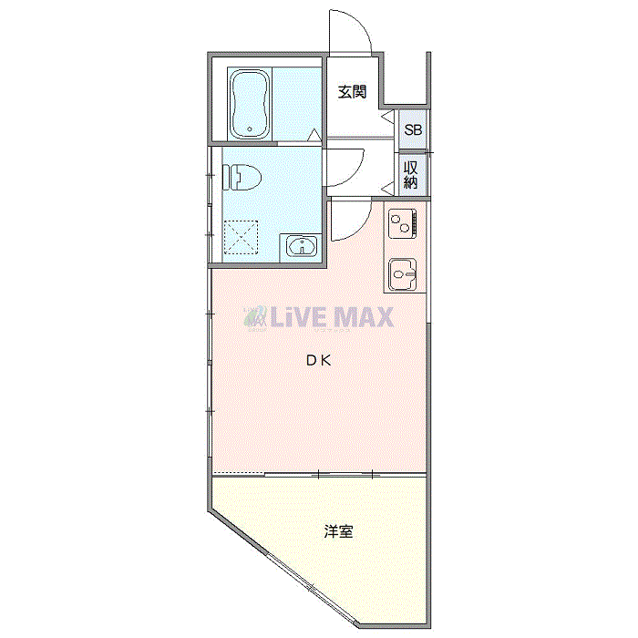 グッドステイ東武東上線大山SOUTH△『禁煙ルーム・1DK・35平米・Wi-Fi無制限・追い焚き機能・浴室乾燥付』【デラックス】の間取り図
