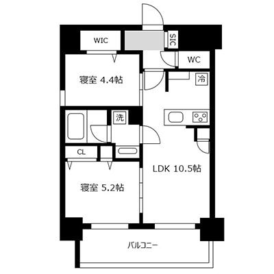 アットイン梅田14-4【おためしSALE】の間取り図
