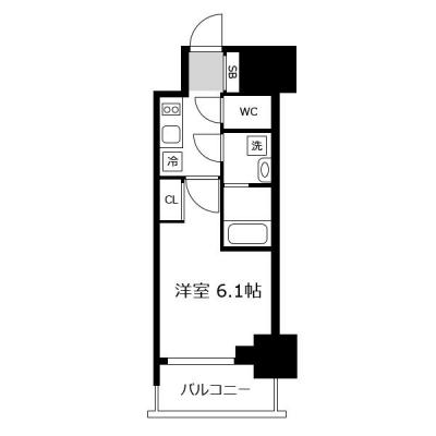アットイン江坂3-1の間取り図