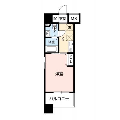 【🎉初期費用オフ｜お得なキャンペーン】【禁煙🚭/Wi-Fi無料🌐】マイナビSTAY新宿御苑ガーデン　1201の間取り図