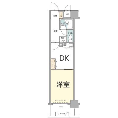 【長期利用者様Amazonギフト券プレゼント🔔🔔【高島屋が目の前🌸🌸】京都河原町駅まで徒歩1分にあるエスリード四条河原町の間取り図