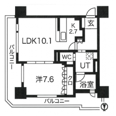 フリーステイ北心斎橋の間取り図
