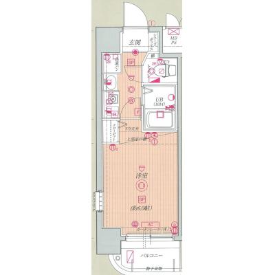 今だけ割引【三宮駅　徒歩5分】EC神戸・三宮山手センティール【各線・三宮駅が徒歩圏】【ＮＥＴ無料・ドラム式洗濯機・３２型ＴＶ・ブルーレイ装備】の間取り図