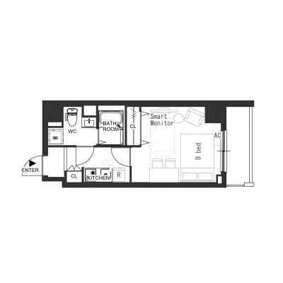 芝浦ふ頭駅から徒歩4分/有名観光地までのアクセス抜群/シンプルでお洒落なお部屋/ストーリア芝浦 701の間取り図