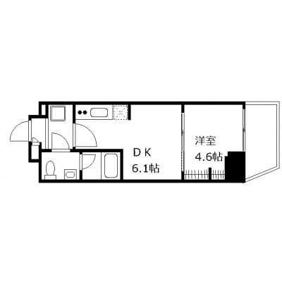 OneLife浅草ベルード【▼バストイレ別、オートロック付】の間取り図