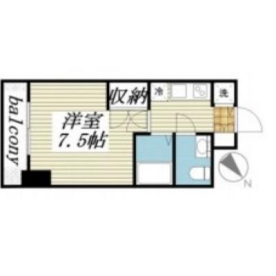【🎉初期費用オフ｜お得なキャンペーン】【禁煙🚭/Wi-Fi無料🌐】マイナビSTAY勝どき　403の間取り図