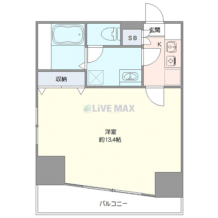 グッドステイ浜松町・芝大門ステーションフロント▲『禁煙ルーム・34平米・1名入居限定・独立洗面』【ベーシック】の間取り図