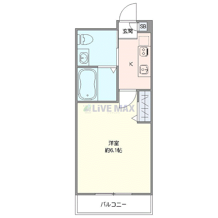 マンスリーリブマックス京浜東北線蕨EASTラフィーナ▲『禁煙ルーム』【複数入居不可・追い焚き機能・独立洗面・浴室乾燥付】≪エクセレントシリーズ≫の間取り図
