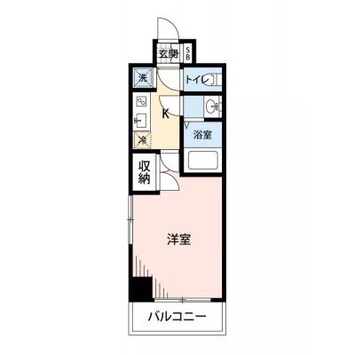 【🎉初期費用オフ｜お得なキャンペーン】【禁煙🚭/Wi-Fi無料🌐】マイナビSTAY勝どき　1206の間取り図