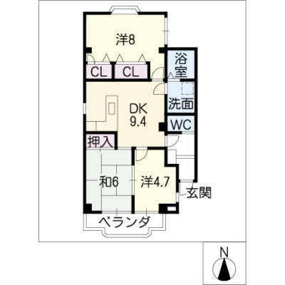アルDEスリー笠松ファミール　201の間取り図