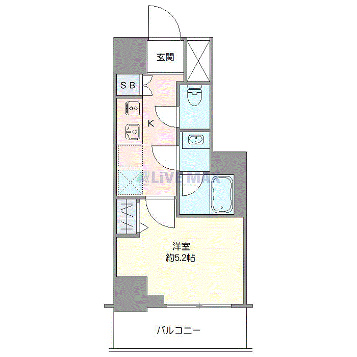 マンスリーリブマックス品川荏原中延EASTログ☆『禁煙ルーム・駅5分』【Wi-Fi無制限・独立洗面・浴室乾燥付】≪エクセレントシリーズ≫の間取り図