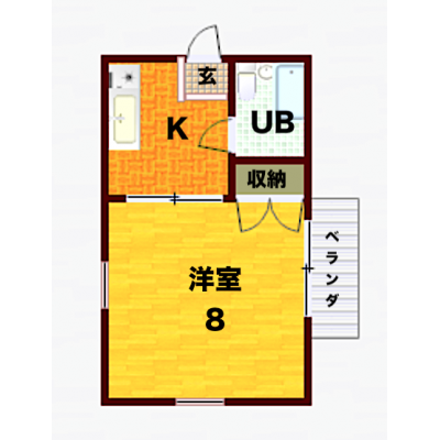 徳島市論田町マンスリーの間取り図
