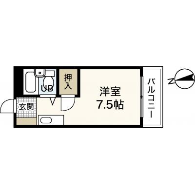 エールマンスリー舟入(7-7)　【★無料WI-FI標準装備（無制限）★、広島電鉄舟入本町駅徒歩2分、リーズナブル物件、角部屋、ゴミ毎日回収】の間取り図