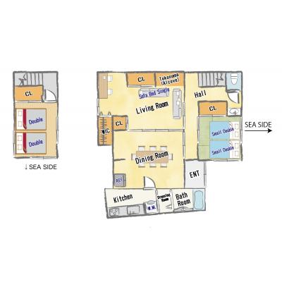 梁RYO 海から30秒オーシャンビューのワーケーション 葉山/逗子/鎌倉の間取り図