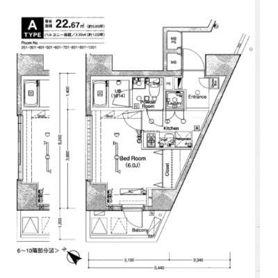 【🎉初期費用オフ｜お得なキャンペーン】【禁煙🚭/Wi-Fi無料🌐】マイナビSTAY駒澤大学駅前レジデンス　701の間取り図