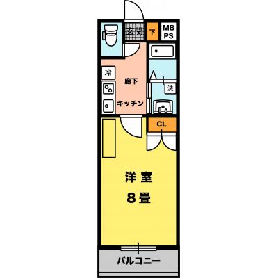 【天文館徒歩7分・洗面台独立・2口コンロ・無料Wi-Fi・1K】スマイルウィークリーマンションの間取り図