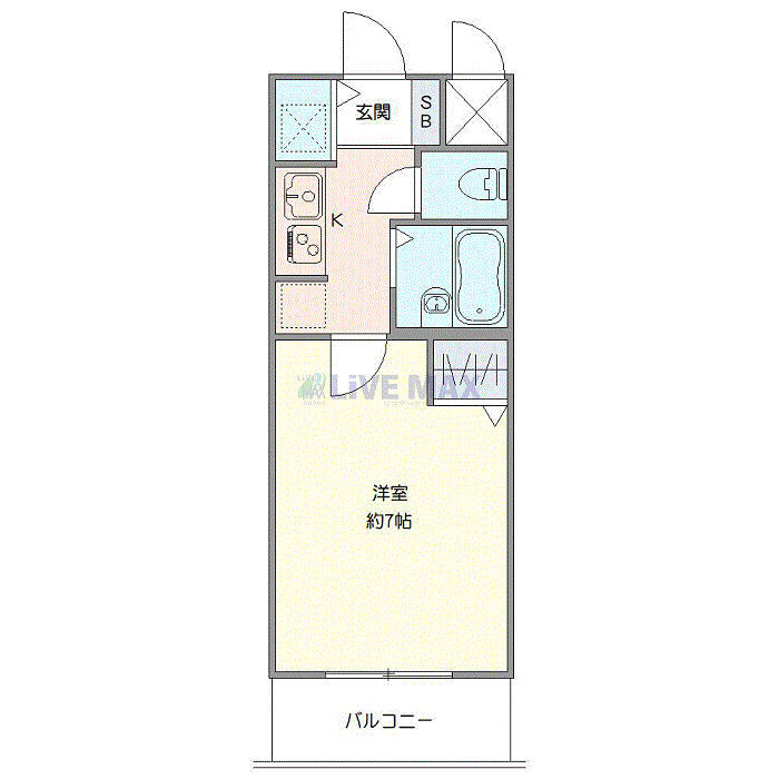 グッドステイ西武池袋線江古田ステーションフロント■『禁煙ルーム・駅4分・浴室乾燥付』【ベーシック】の間取り図