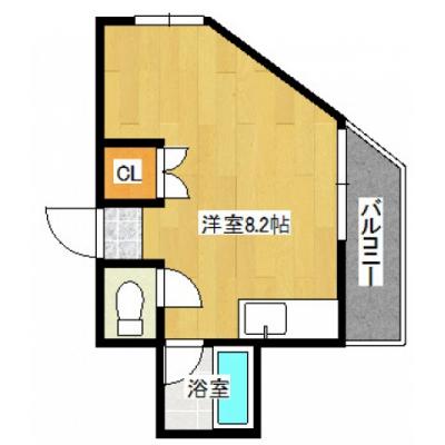 ジョイフル21　201（吉島病院徒歩2分・インターネット無料・2口コンロ）の間取り図