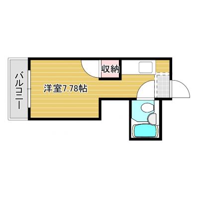 宇品コーポ206（インターネット無料・内装リフォーム済・ＴＶモニターホン）の間取り図