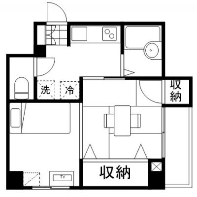 マンスリーマンション本町Ⅱ【インターネット無料・追加料金なし、オートロック付きで安心】の間取り図