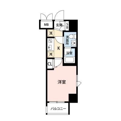 【🎉初期費用オフ｜お得なキャンペーン】【禁煙🚭/Wi-Fi無料🌐】マイナビSTAY早稲田鶴巻町SOUTH　604｜早稲田大学早稲田キャンパス周辺の間取り図