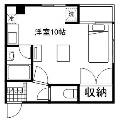 マンスリーマンション本町Ⅰ【シモンズマットレス採用でホテルのような寝心地、インターネット無料・追加料金なし、オートロック付きで安心、宅配ボックスが便利】の間取り図