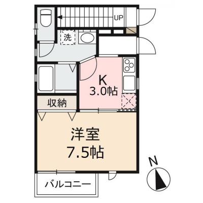 グローバルマンスリー瓦町駅北（Aタイプ）【Wi-Fi無料🌐｜バストイレ別｜角部屋｜瓦町駅徒歩5分🚉】の間取り図