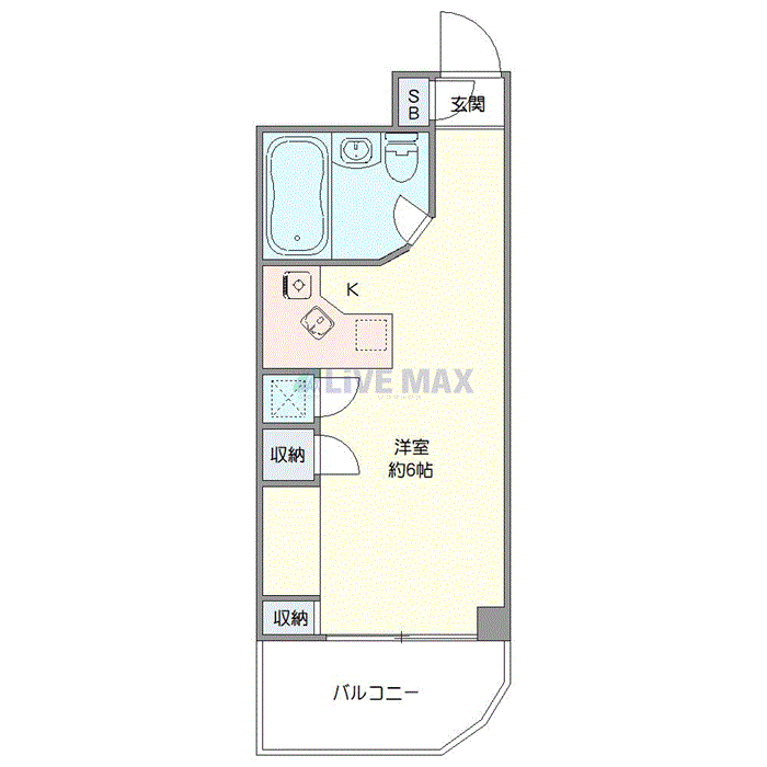 グッドステイ立川EASTパルフェ※『禁煙ルーム・1名入居限定』【ライト】の間取り図