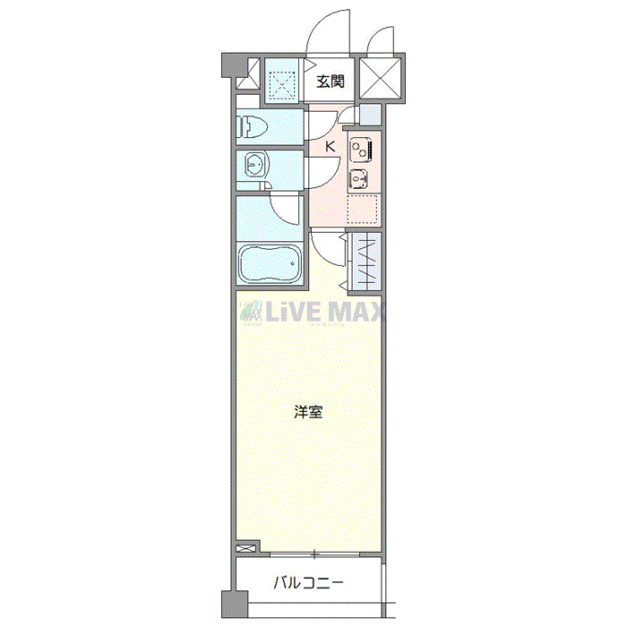 マンスリーリブマックス大泉学園ステーションフロント■『禁煙ルーム・1K・26平米』【独立洗面・浴室乾燥機能付】≪スタンダードシリーズ≫の間取り図