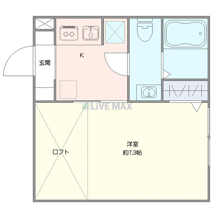 マンスリーリブマックス小田急線・座間駅EASTアザーレC△『禁煙ルーム』【1名入居限定】≪スタンダードシリーズ≫の間取り図