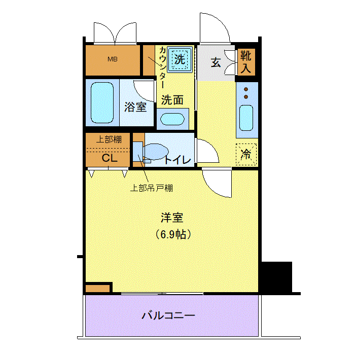 マンスリーリブマックス新横浜コンフォート△『禁煙ルーム・22平米』【独立洗面・浴室乾燥付】≪エクセレントシリーズ≫の間取り図