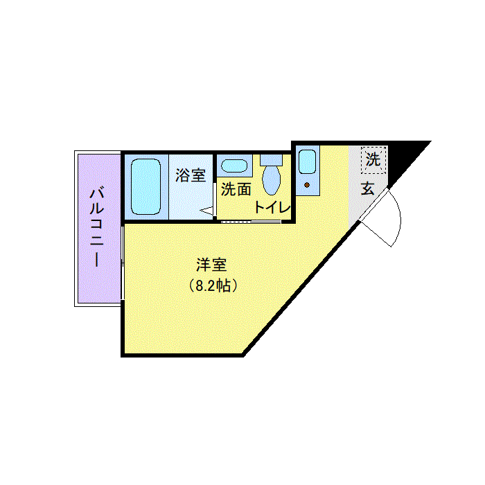 マンスリーリブマックス中央林間駅前EAST△『禁煙ルーム・1名入居限定・1R・駅4分』【独立洗面・浴室乾燥付】≪スタンダードシリーズ≫の間取り図