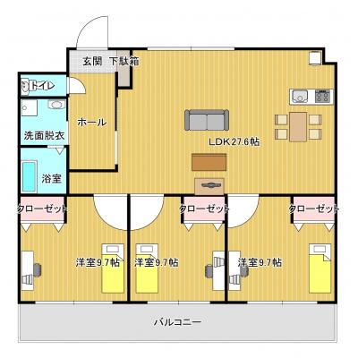 錦ヶ丘マンションの間取り図