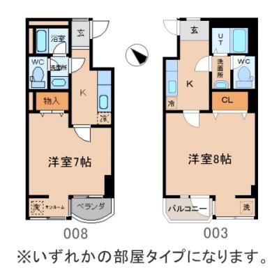 アパマートマンスリー高岡駅北 木舟町 1K (dh)の間取り図