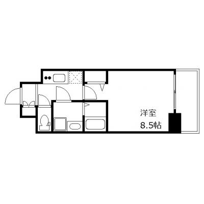 OneLife四天王寺前夕陽ヶ丘ルミエ【▼Wi-Fi無制限・オートロック・バストイレ別・独立洗面台】の間取り図