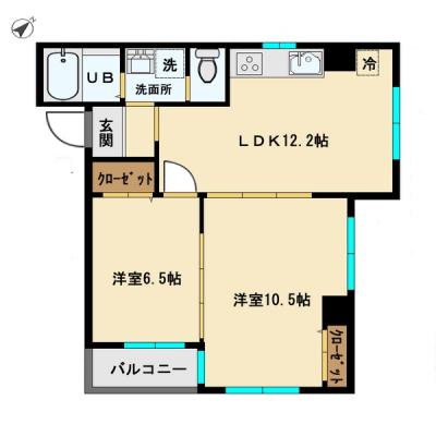 ピタットマンスリーヒルズ巣鴨◎ファミリータイプ◎駅徒歩9分◎2LDK：50.00㎡◎オートロック・Wi-Fi無料・独立洗面・浴室乾燥機◎東京駅・大手町へ1本の間取り図