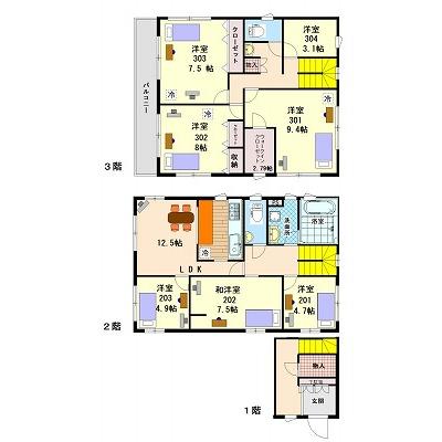 ★ウィークリー・マンスリー通町戸建　1LDK～3LDKプラン★駐車場無料の間取り図