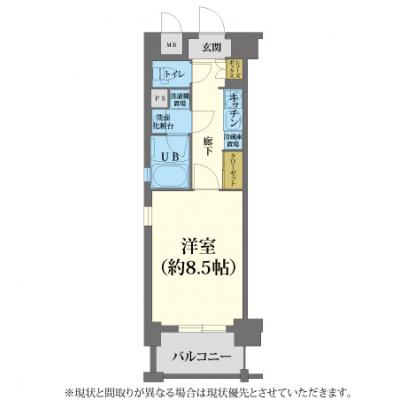◤◢◤🎁この夏だけの特典🎁賃料60％OFF◢◤ビジネス利用歓迎◢◤◢【ネット無制限/浴室乾燥機付き】　アスヴェル心斎橋東Ⅱ🚭　［No.5176040］の間取り図