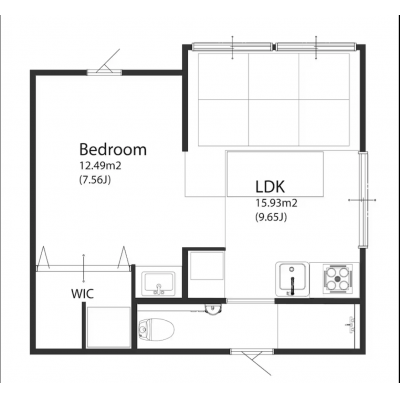 ワールドポテンシャル清水町1LDK🏠駅から5分☘️都内静かな住宅地デザイナーズワンルーム！の間取り図
