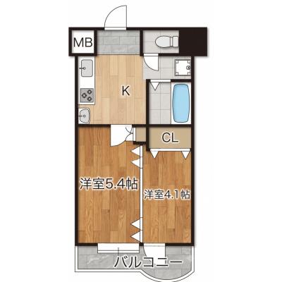 ★WiFiインターネット利用無料★角部屋２K・セミダブル：布団・枕新品★宅配BOXあり★2人利用可能★ジョイフルマンスリー幸町★の間取り図