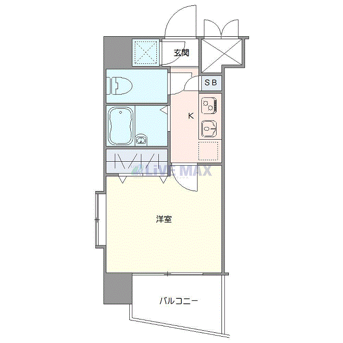 マンスリーリブマックス白金高輪駅前パレス★『禁煙ルーム・駅2分』【浴室乾燥付】≪スタンダードシリーズ≫の間取り図